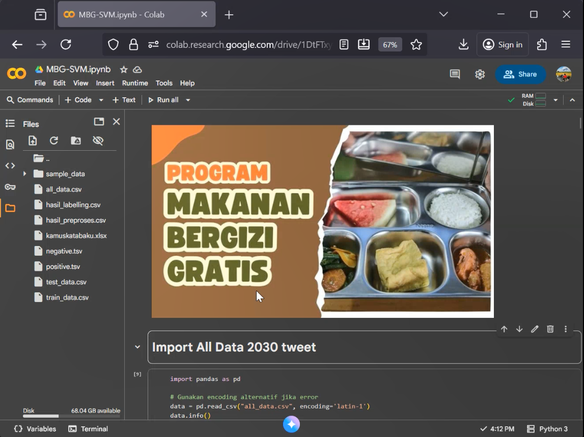 Source Code Sentimen Analisis SVM
